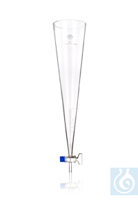 Imhoff sedimentation cone, 1000 ml, Ø 118 x H 470 mm, graduated with glass stopcock, Simax®...